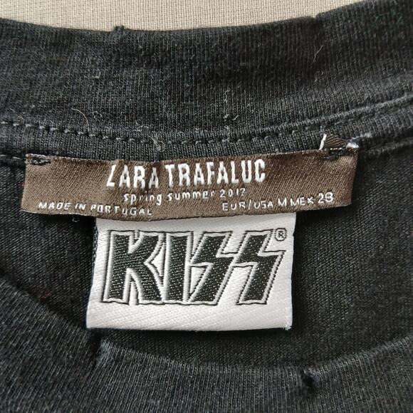 Zara Trafaluc KISS Graphic Muscle Tee M retro distressed sleeveless tank top TRF - Picture 7 of 16